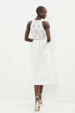 Coast Embellished Top Skater Dress 8 Coast Embellished Top Skater Dress -Simply Feminine Shop bcc01885 white xl 2