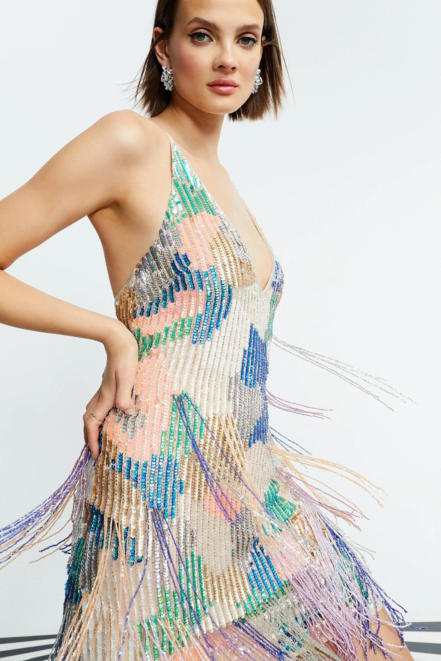 Coast Nick Grindrod Premium Fringed Bead Mini Dress 4 Coast Nick Grindrod Premium Fringed Bead Mini Dress - Image 2