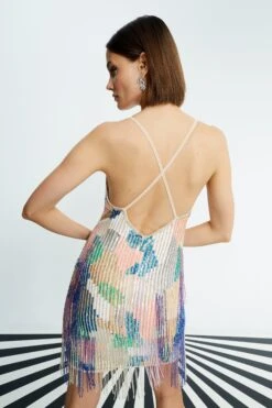 Coast Nick Grindrod Premium Fringed Bead Mini Dress 8 Coast Nick Grindrod Premium Fringed Bead Mini Dress -Simply Feminine Shop bcc01901 multi xl 2