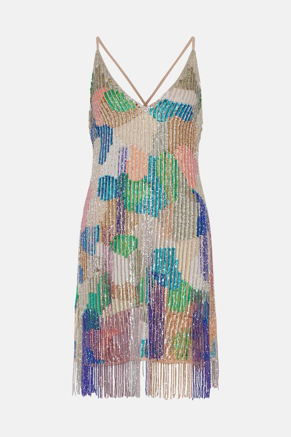 Coast Nick Grindrod Premium Fringed Bead Mini Dress 6 Coast Nick Grindrod Premium Fringed Bead Mini Dress - Image 4