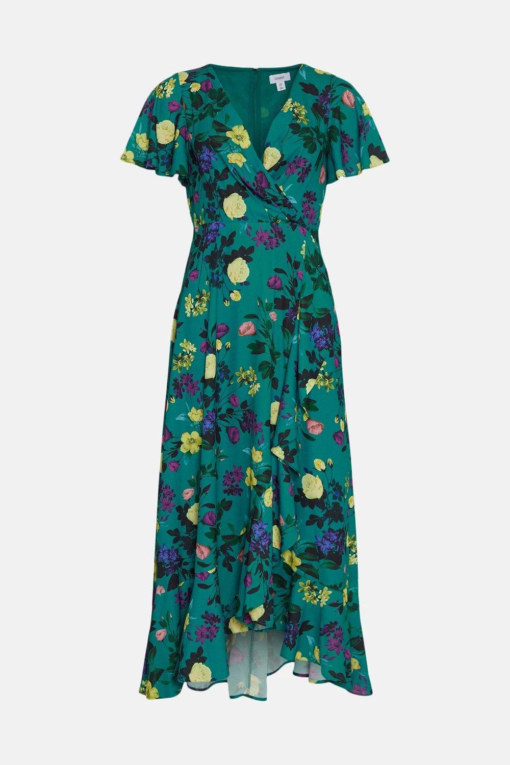 Coast Angel Sleeve Wrap Midi Dress With Ruffle Hem 6 Coast Angel Sleeve Wrap Midi Dress With Ruffle Hem - Image 4