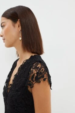 Coast Petite Paisley Lace Cap Sleeve Shift Dress -Simply Feminine Shop bcc01938 black xl 1