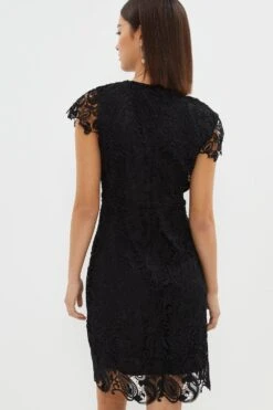 Coast Petite Paisley Lace Cap Sleeve Shift Dress -Simply Feminine Shop bcc01938 black xl 2