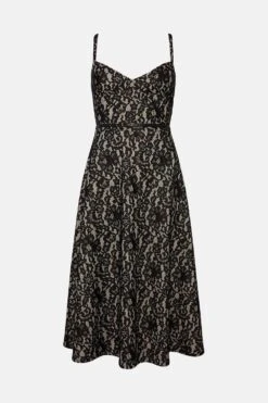 Coast Bonded Lace Belted Full Skirted Dress 9 Coast Bonded Lace Belted Full Skirted Dress -Simply Feminine Shop bcc01948 black xl 3