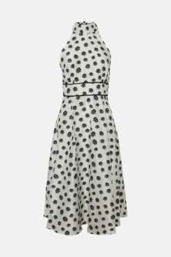 Coast Halter Neck Tipped Organza Jacquard Midi Dress 9 Coast Halter Neck Tipped Organza Jacquard Midi Dress -Simply Feminine Shop bcc02015 mono xl 3