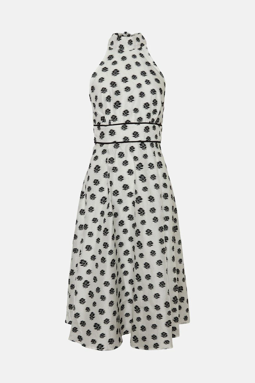 Coast Halter Neck Tipped Organza Jacquard Midi Dress 6 Coast Halter Neck Tipped Organza Jacquard Midi Dress - Image 4