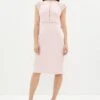 Coast Lace Trim Crepe Pencil Dress -Simply Feminine Shop bcc02087 blush xl