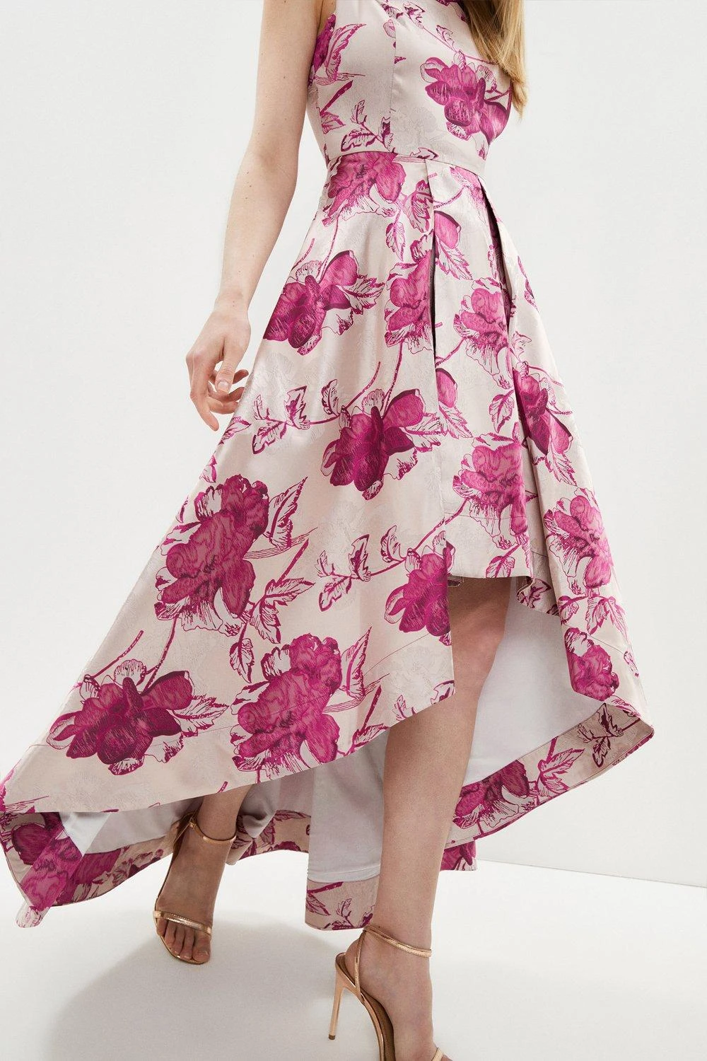 Coast High Low Structured Jacquard Midi Dress 4 Coast High Low Structured Jacquard Midi Dress - Image 2