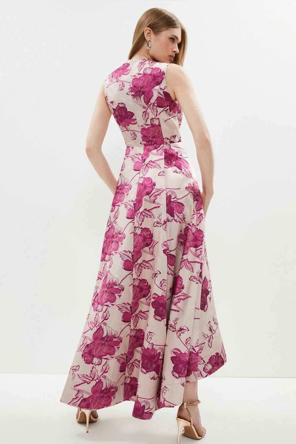 Coast High Low Structured Jacquard Midi Dress 5 Coast High Low Structured Jacquard Midi Dress - Image 3