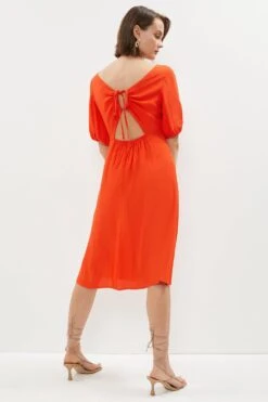 Coast Petite Tie And Keyhole Detail Midi Tea Dress -Simply Feminine Shop bcc02170 red xl 2