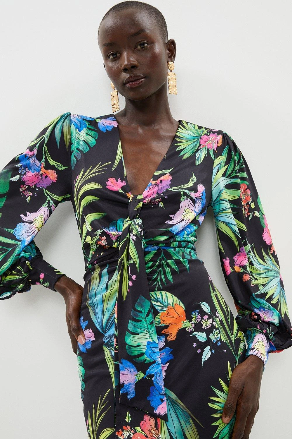 Coast Knot Detail Printed Pencil Dres 3 Coast Knot Detail Printed Pencil Dres