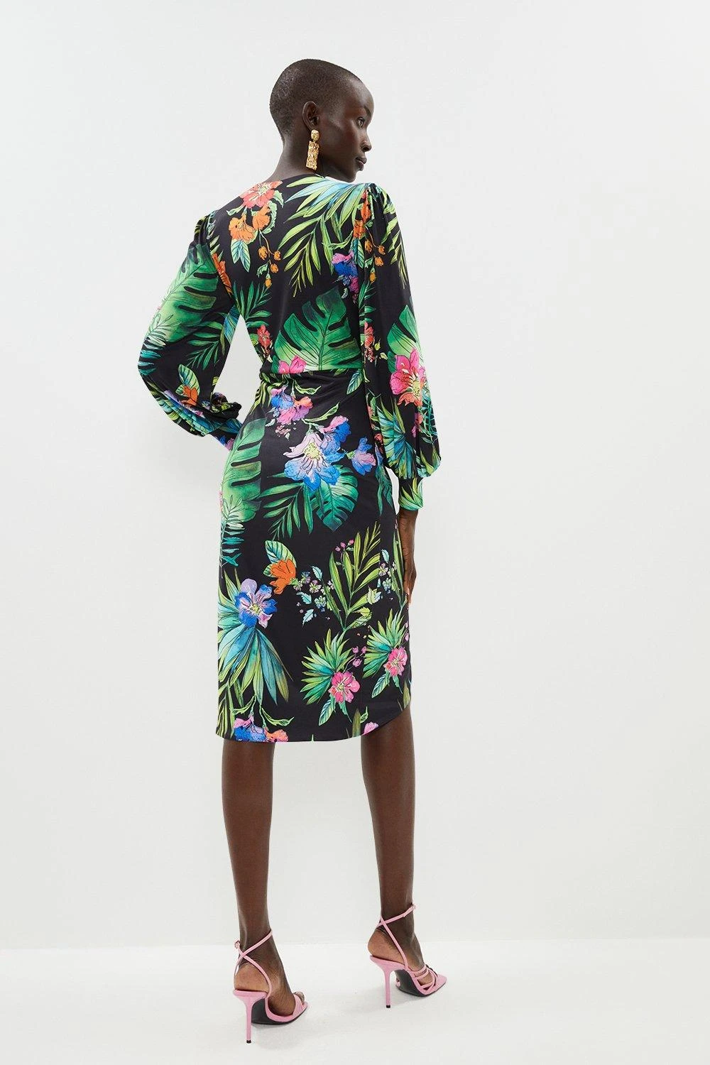 Coast Knot Detail Printed Pencil Dres 5 Coast Knot Detail Printed Pencil Dres - Image 3