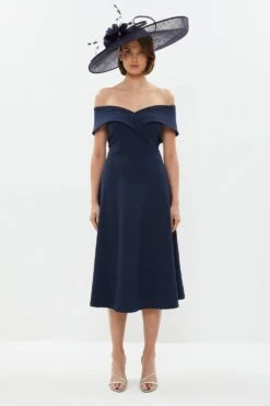 Coast Crepe Bardot Detail Full Skirted Dress