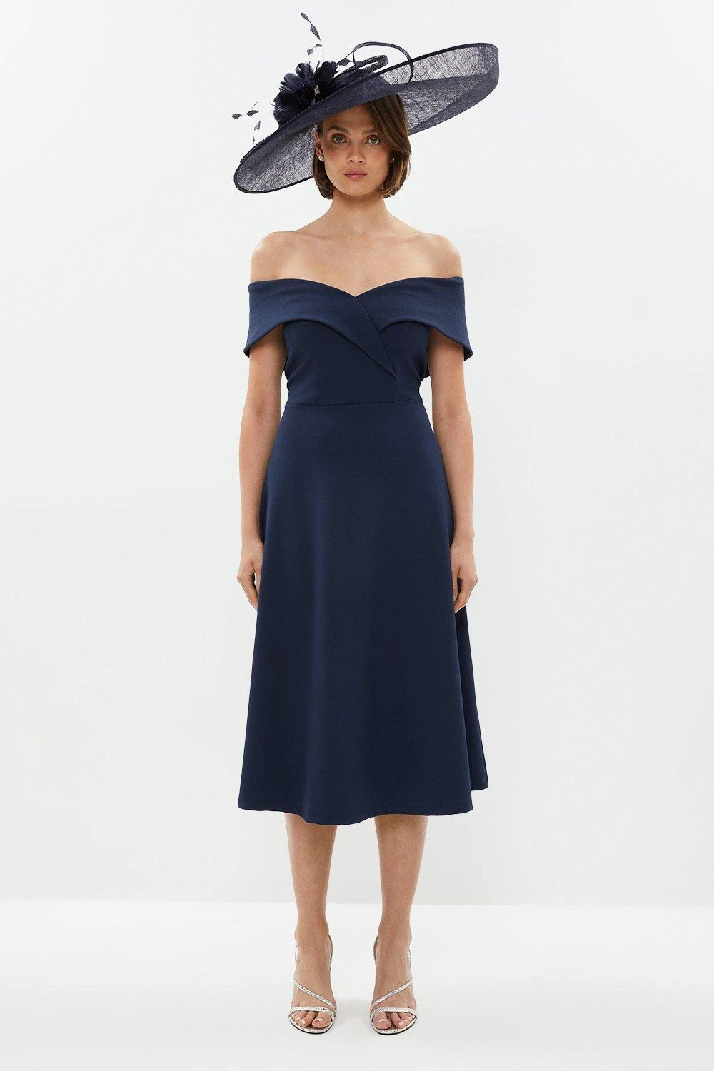 Coast Crepe Bardot Detail Full Skirted Dress 3 Coast Crepe Bardot Detail Full Skirted Dress