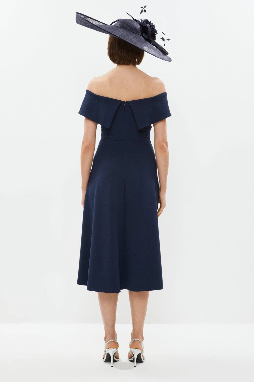 Coast Crepe Bardot Detail Full Skirted Dress 5 Coast Crepe Bardot Detail Full Skirted Dress - Image 3