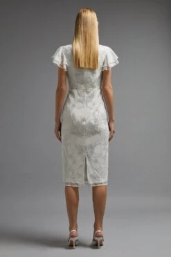 Coast Premium Embellished Flutter Sleeve Midi Dress 9 Coast Premium Embellished Flutter Sleeve Midi Dress -Simply Feminine Shop bcc02225 ivory xl 2