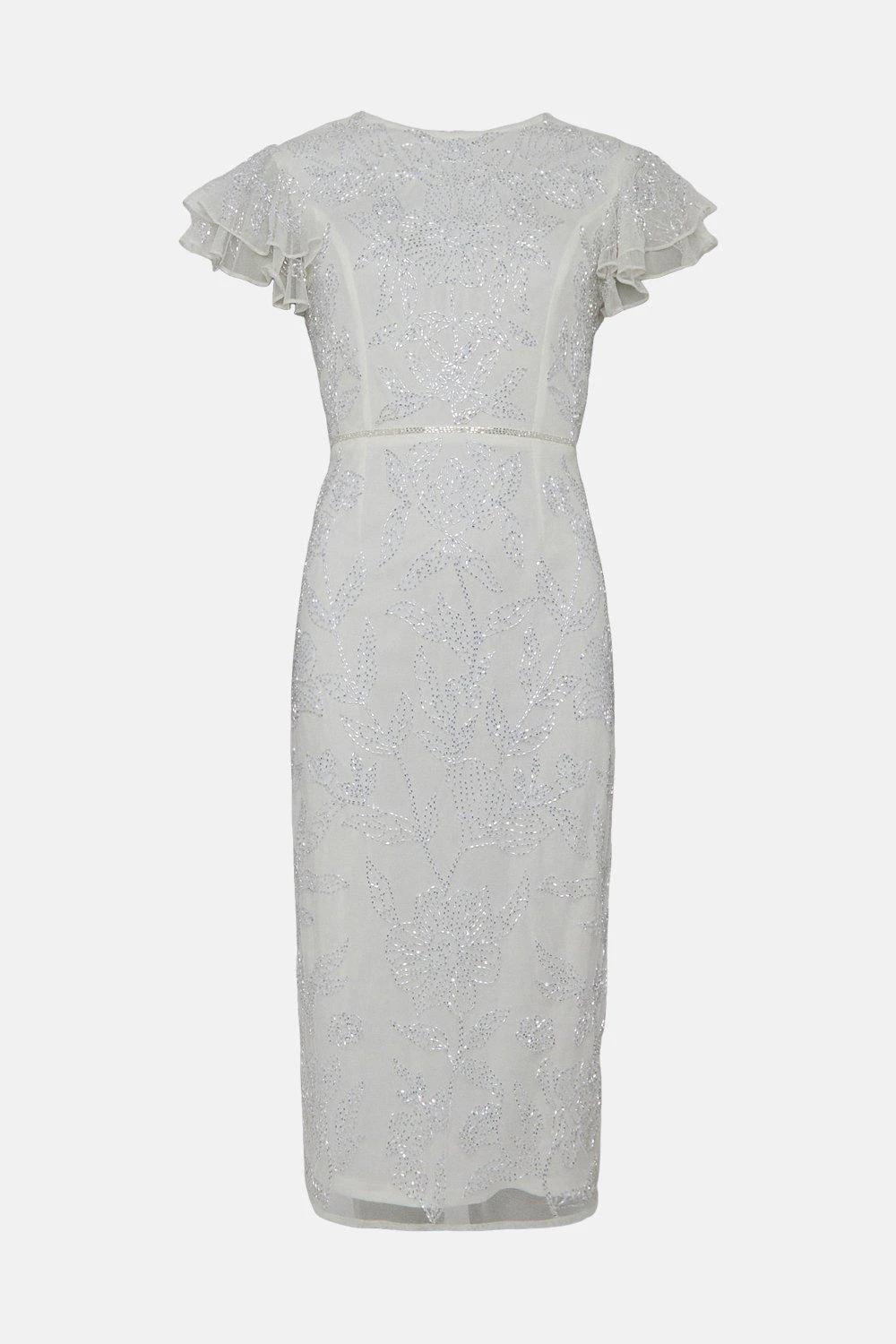 Coast Premium Embellished Flutter Sleeve Midi Dress 6 Coast Premium Embellished Flutter Sleeve Midi Dress - Image 4