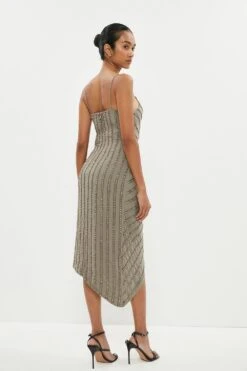 Coast Premium Drape Wrap Embellished Cami Dress -Simply Feminine Shop bcc02229 khaki xl 2