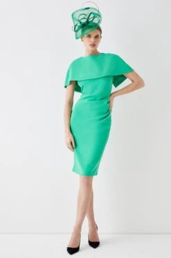 Coast Cape Detail Body Sculpt Midi Dress