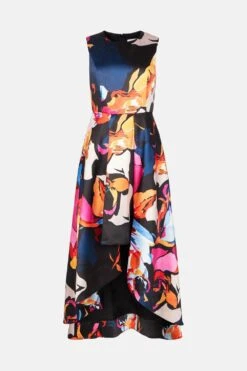 Coast Petite High Low Twill Printed Midi Dress 8 Coast Petite High Low Twill Printed Midi Dress -Simply Feminine Shop bcc02282 multi xl 3