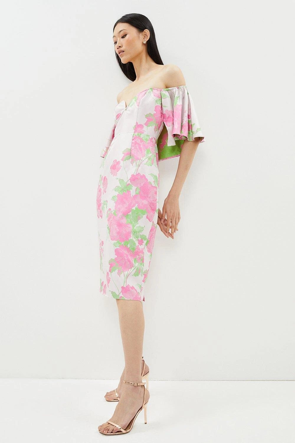 Coast Sweetheart Bardot Jacquard Midi Pencil Dress 3 Coast Sweetheart Bardot Jacquard Midi Pencil Dress