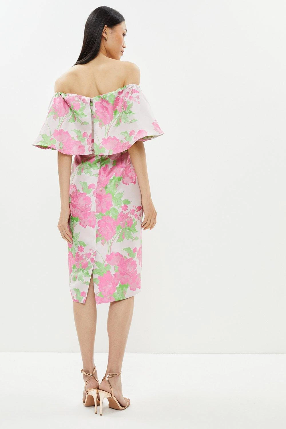 Coast Sweetheart Bardot Jacquard Midi Pencil Dress 5 Coast Sweetheart Bardot Jacquard Midi Pencil Dress - Image 3