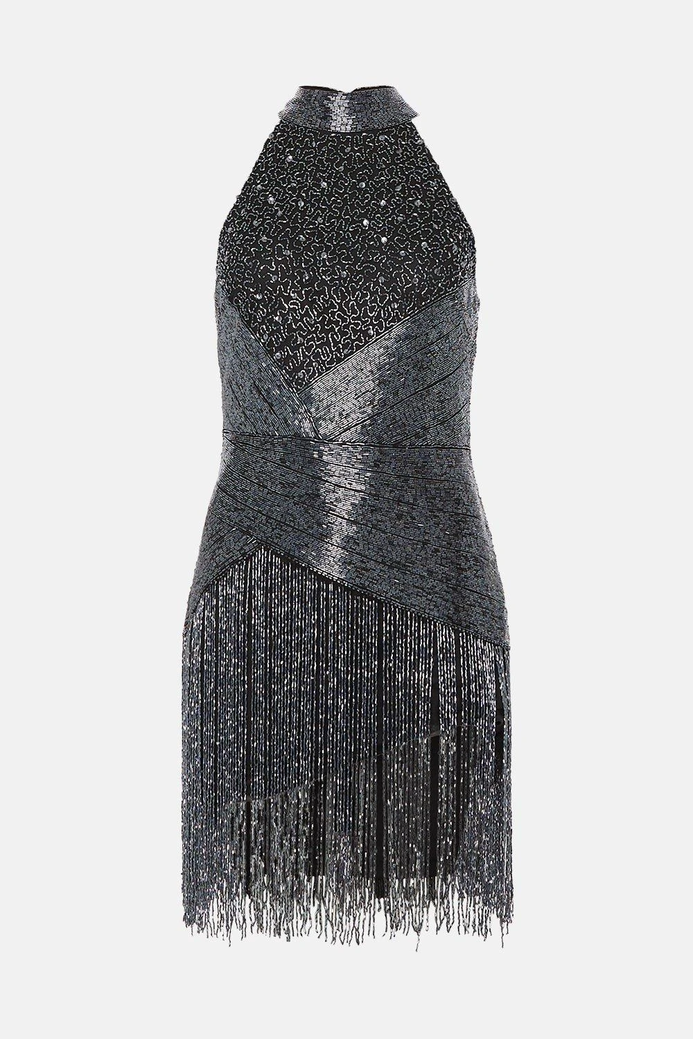 Coast Premium Embellished Fringe Mini Dress 6 Coast Premium Embellished Fringe Mini Dress - Image 4