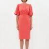 Coast Petite Drape Detail Pencil Dress