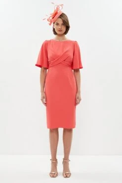 Coast Petite Drape Detail Pencil Dress