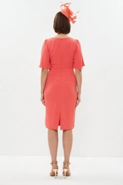 Coast Petite Drape Detail Pencil Dress -Simply Feminine Shop bcc02430 coral xl 2