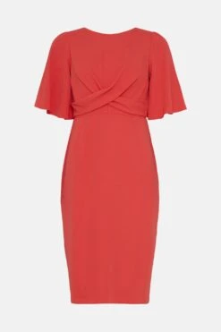 Coast Petite Drape Detail Pencil Dress -Simply Feminine Shop bcc02430 coral xl 3