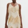 Coast Embellished Fringe Two Tone Mini Dress -Simply Feminine Shop bcc02491 gold xl