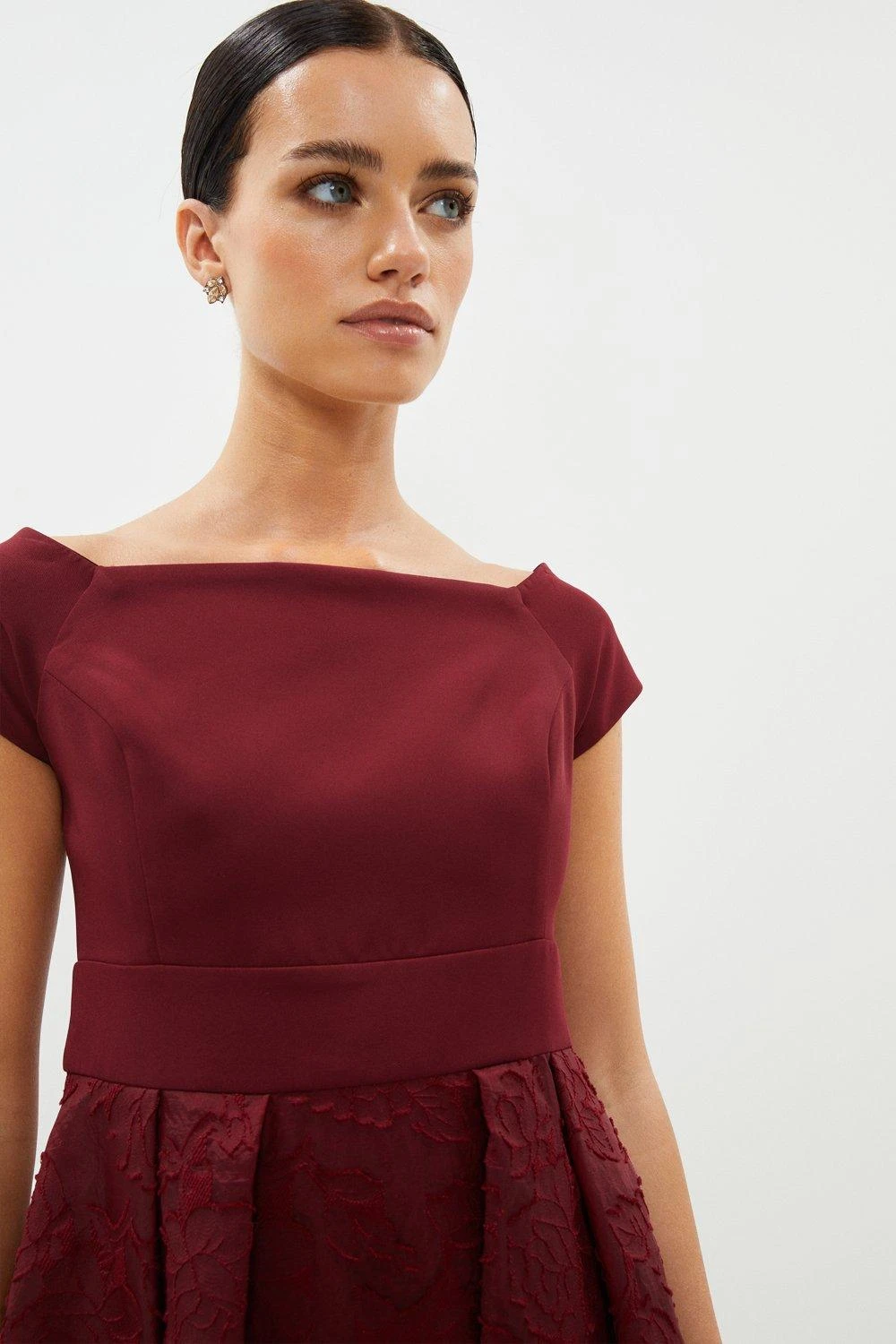 Coast Petite Bardot Neck Embroidered Midi Dress 4 Coast Petite Bardot Neck Embroidered Midi Dress - Image 2