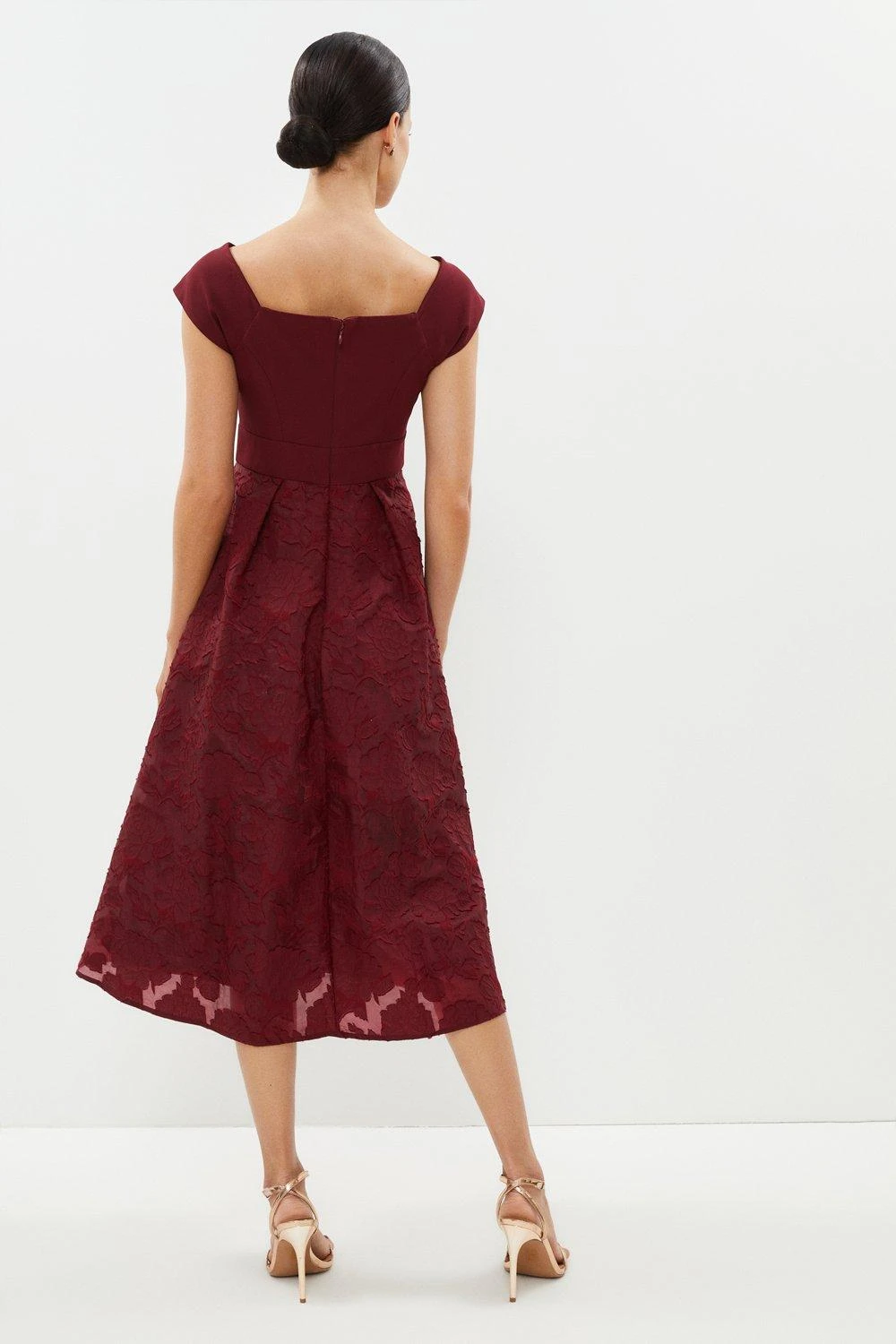 Coast Petite Bardot Neck Embroidered Midi Dress 5 Coast Petite Bardot Neck Embroidered Midi Dress - Image 3