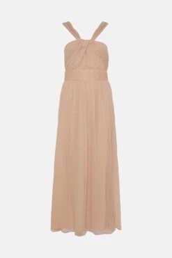 Coast Petite Twist Bardot Chiffon Maxi Dress -Simply Feminine Shop bcc02606 blush xl 3