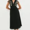 Coast Embroidered Mesh Midi Dress With Pleat Skirt 1 Coast Embroidered Mesh Midi Dress With Pleat Skirt -Simply Feminine Shop bcc02637 black xl