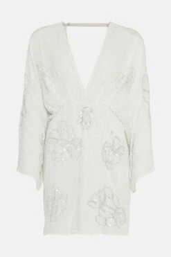 Coast Premium Embellished Flare ​Sleeve Mini Dress -Simply Feminine Shop bcc02652 ivory xl 3