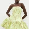 Coast Jacquard Bandeau Full Skirt Mini Dress 1 Coast Jacquard Bandeau Full Skirt Mini Dress -Simply Feminine Shop bcc02722 lime xl