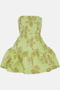 Coast Jacquard Bandeau Full Skirt Mini Dress -Simply Feminine Shop bcc02722 lime xl 3