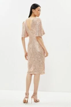 Coast Petite Sequin Flare Sleeve -Simply Feminine Shop bcc02735 champagne xl 2