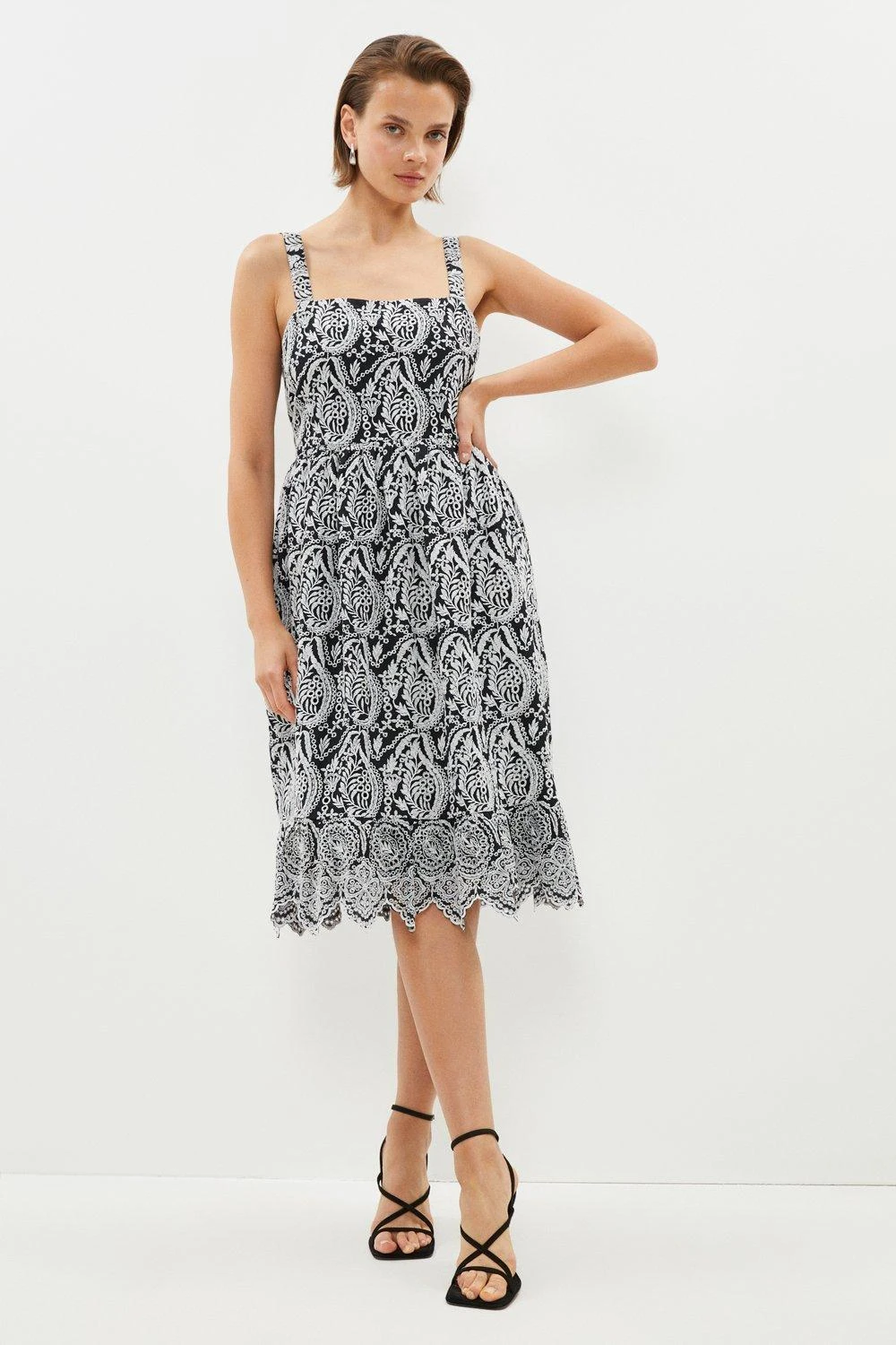 Coast Broderie Square Neck Midi Dress 3 Coast Broderie Square Neck Midi Dress
