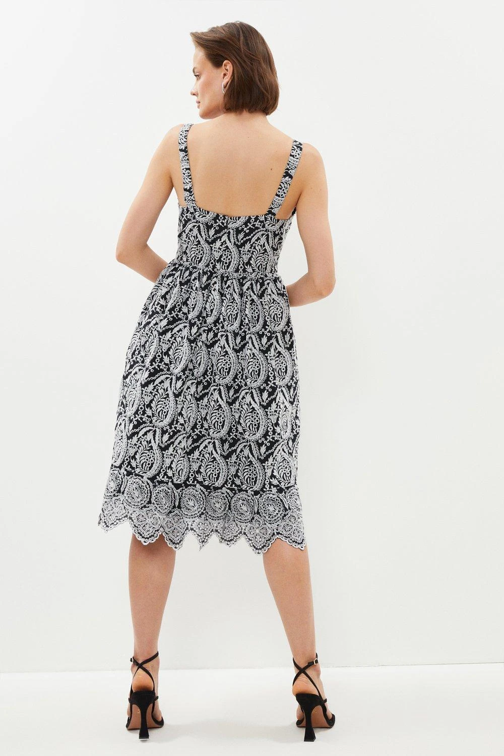 Coast Broderie Square Neck Midi Dress 5 Coast Broderie Square Neck Midi Dress - Image 3