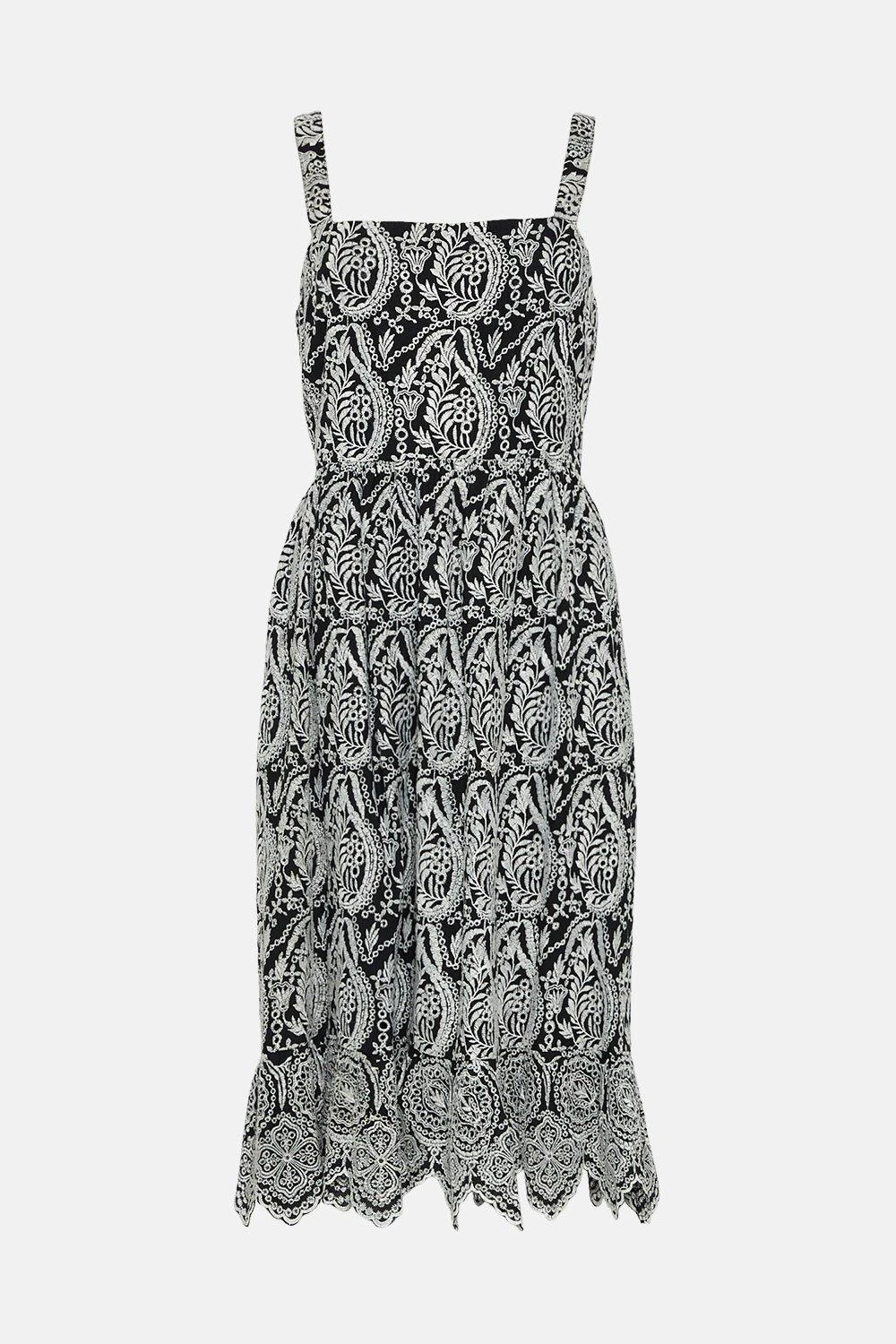Coast Broderie Square Neck Midi Dress 6 Coast Broderie Square Neck Midi Dress - Image 4