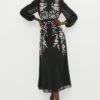 Coast Trailing Poppy Embroidered Midi Dress -Simply Feminine Shop bcc02773 black xl
