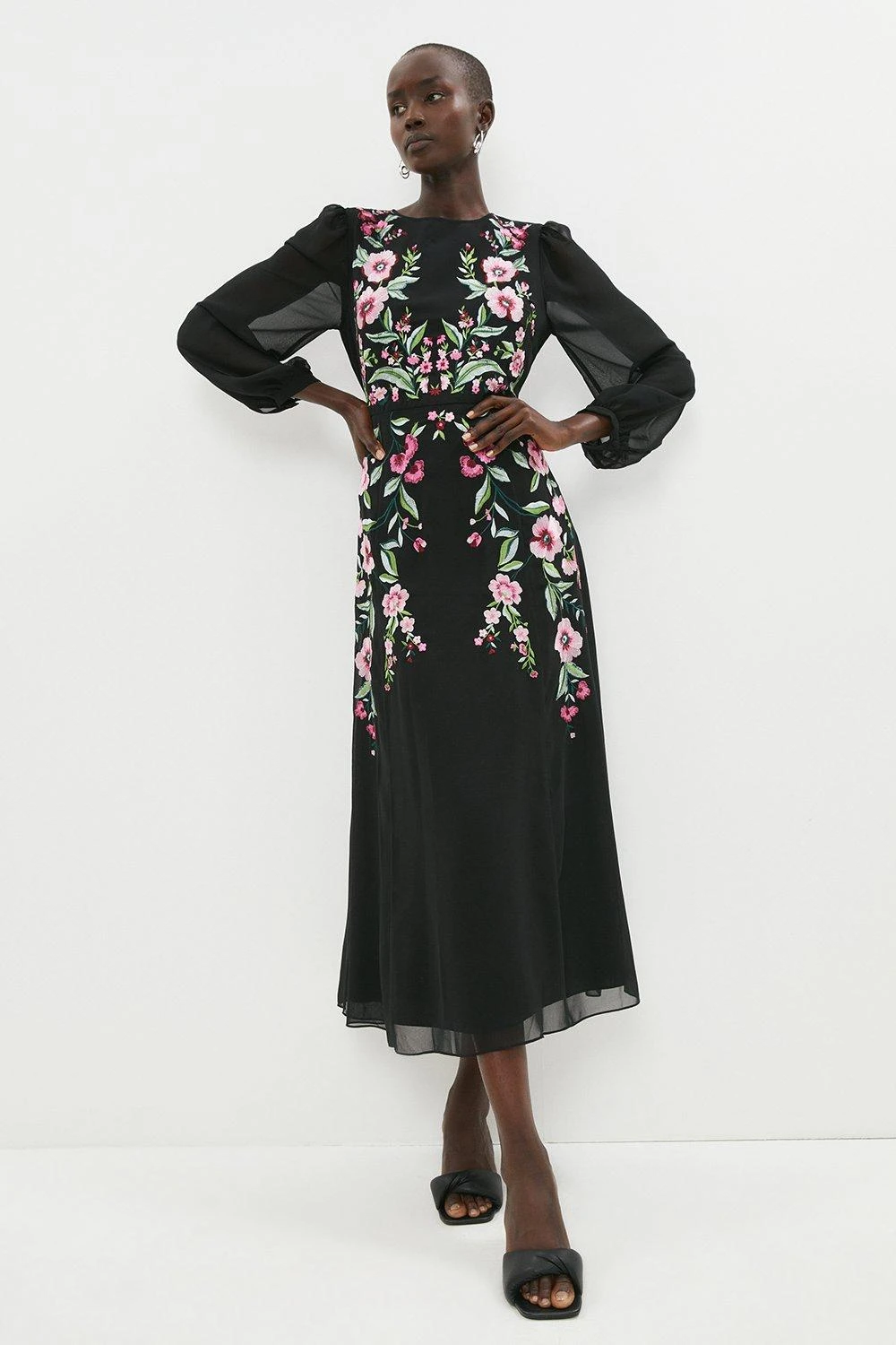 Coast Trailing Poppy Embroidered Midi Dress 3 Coast Trailing Poppy Embroidered Midi Dress