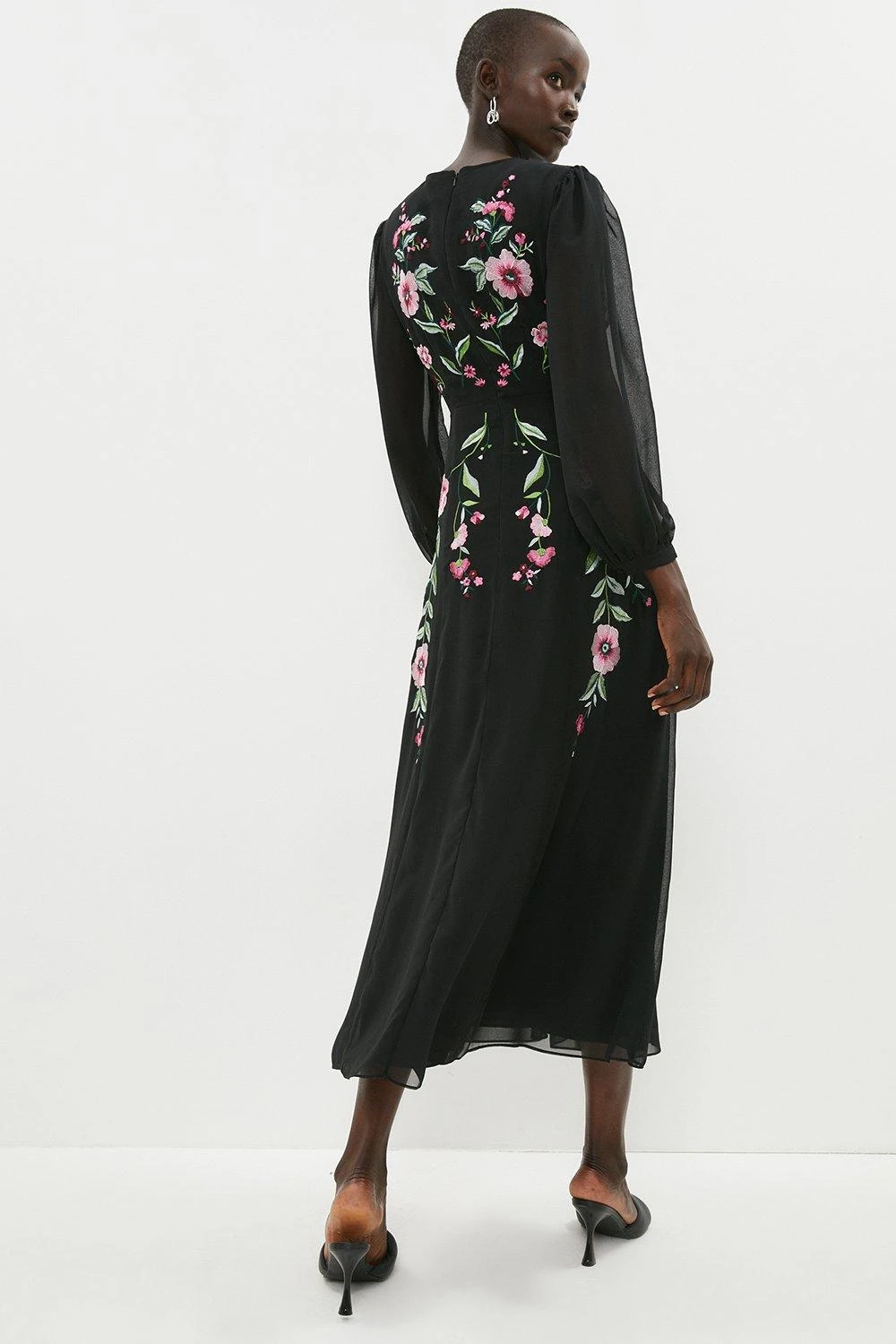 Coast Trailing Poppy Embroidered Midi Dress 5 Coast Trailing Poppy Embroidered Midi Dress - Image 3