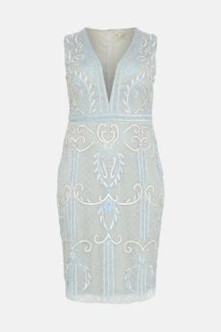Coast Plus Size Premium Embellished Midi Dress -Simply Feminine Shop bcc02783 pale20blue xl 3