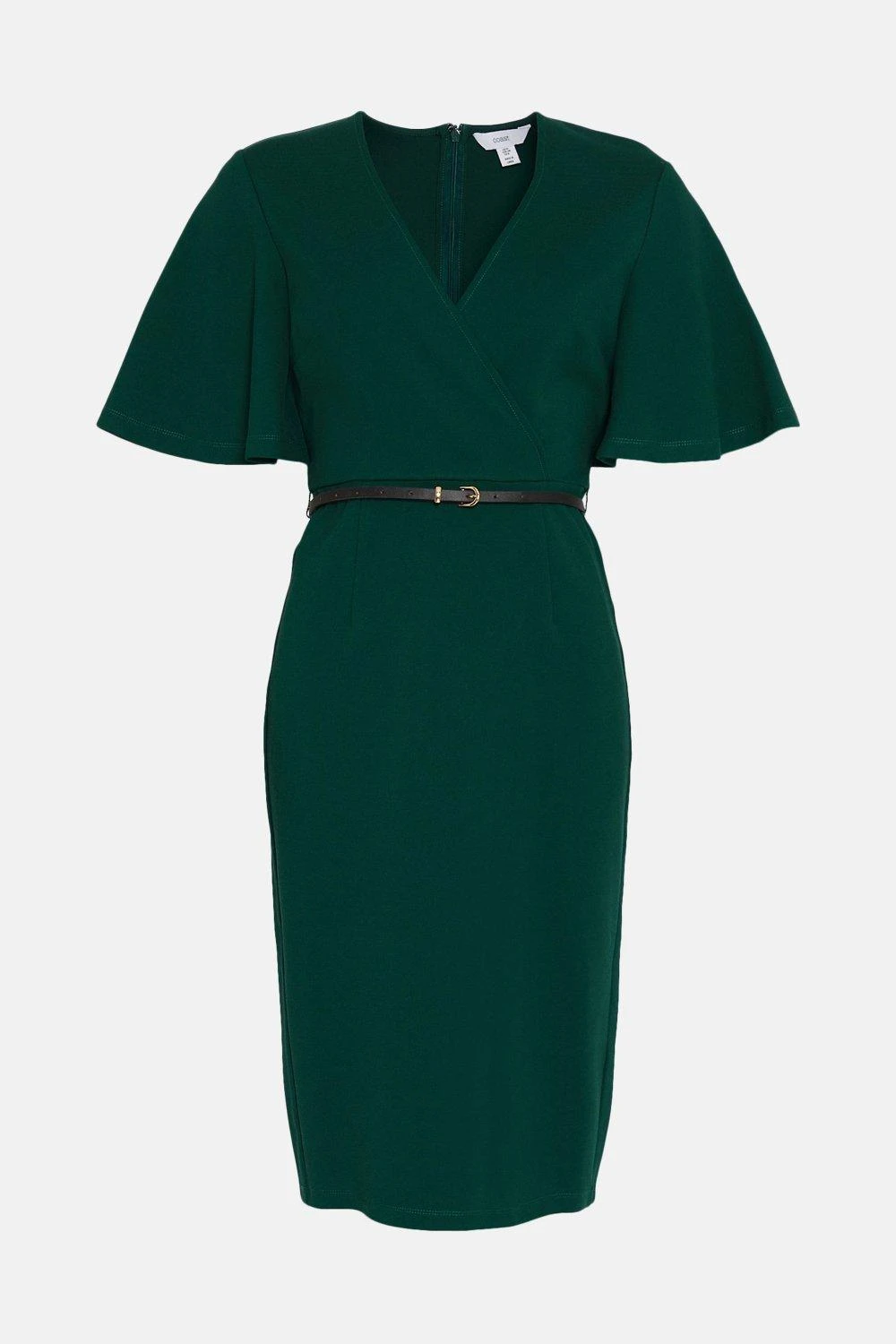 Coast Wrap Top Ponte Flare Sleeve Pencil Dress 6 Coast Wrap Top Ponte Flare Sleeve Pencil Dress - Image 4