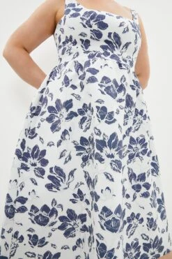 Coast Plus Size Premium Jacquard Corset Midi Dress 7 Coast Plus Size Premium Jacquard Corset Midi Dress -Simply Feminine Shop bcc02809 blue xl 1