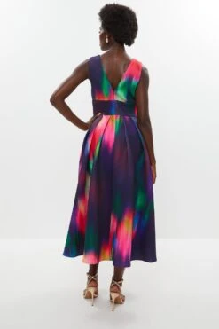 Coast Plunge Neck Full Skirted Scuba Dress -Simply Feminine Shop bcc02824 navy xl 2